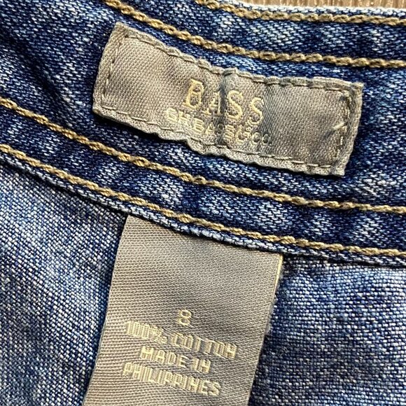 Vtg G.H. Bass & Co High Waist Vintage Denim Short Drawstring Waist Large Pockets - Picture 3 of 6